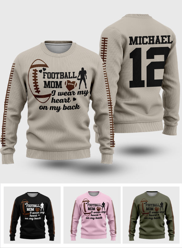 Football Mom - Personalized Football Ugly Sweater