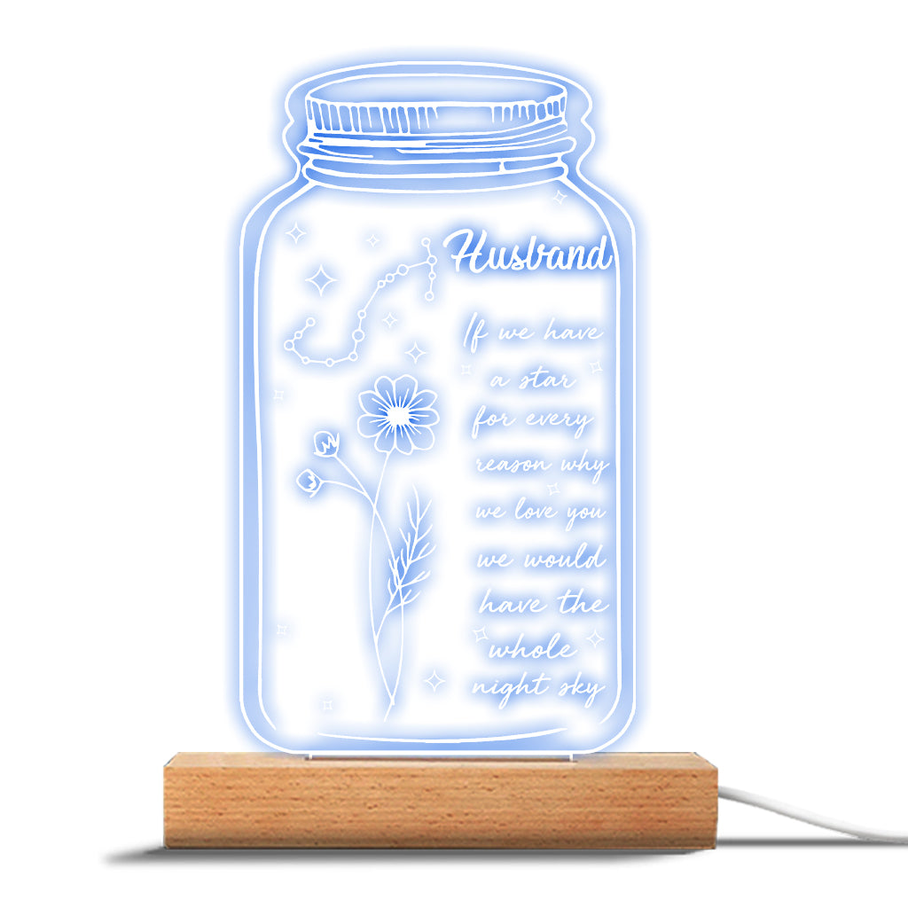 If I Had A Star Birth Flower Zodiac Sign - Gift for mom, grandma, daughter, wife, girlfriend, dad, grandpa, boyfriend, husband - Personalized Shaped Plaque Light Base