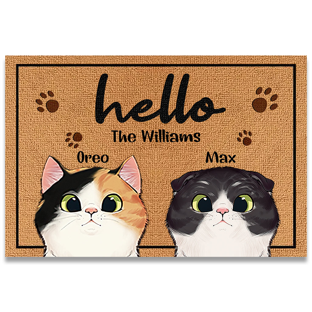 Welcome To Our Home - Personalized Cat Doormat