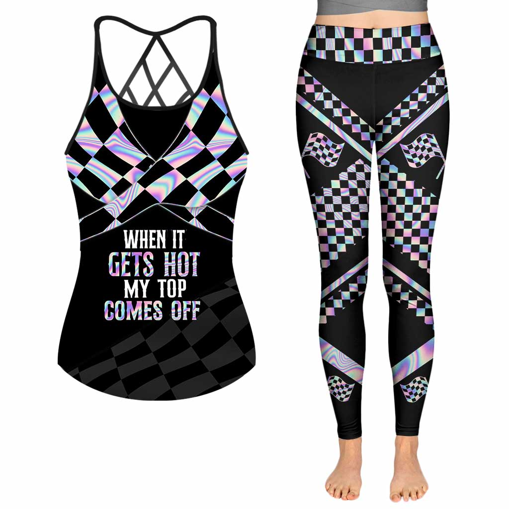 When It Gets Hot - Racing Cross Tank Top and Leggings