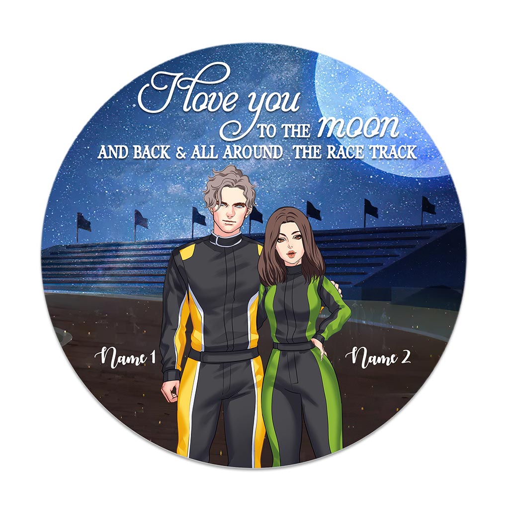 You & Me We Got This - Personalized Racing Round Wood Sign