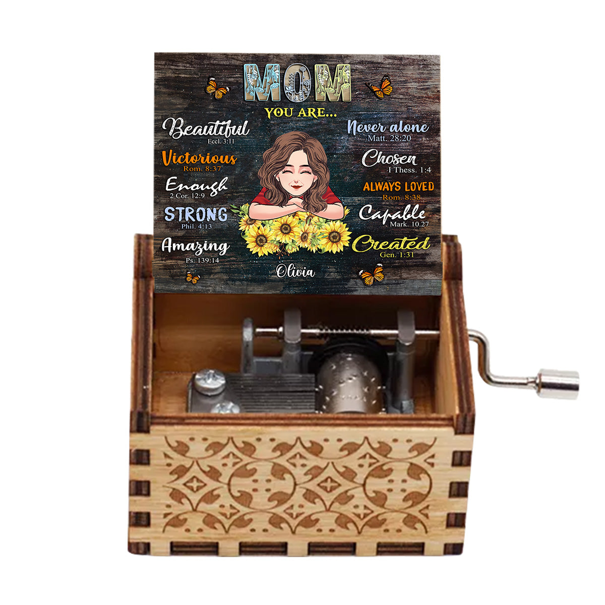 Mom You Are - Gift for mom, aunt, grandma - Personalized Hand Crank Music Box