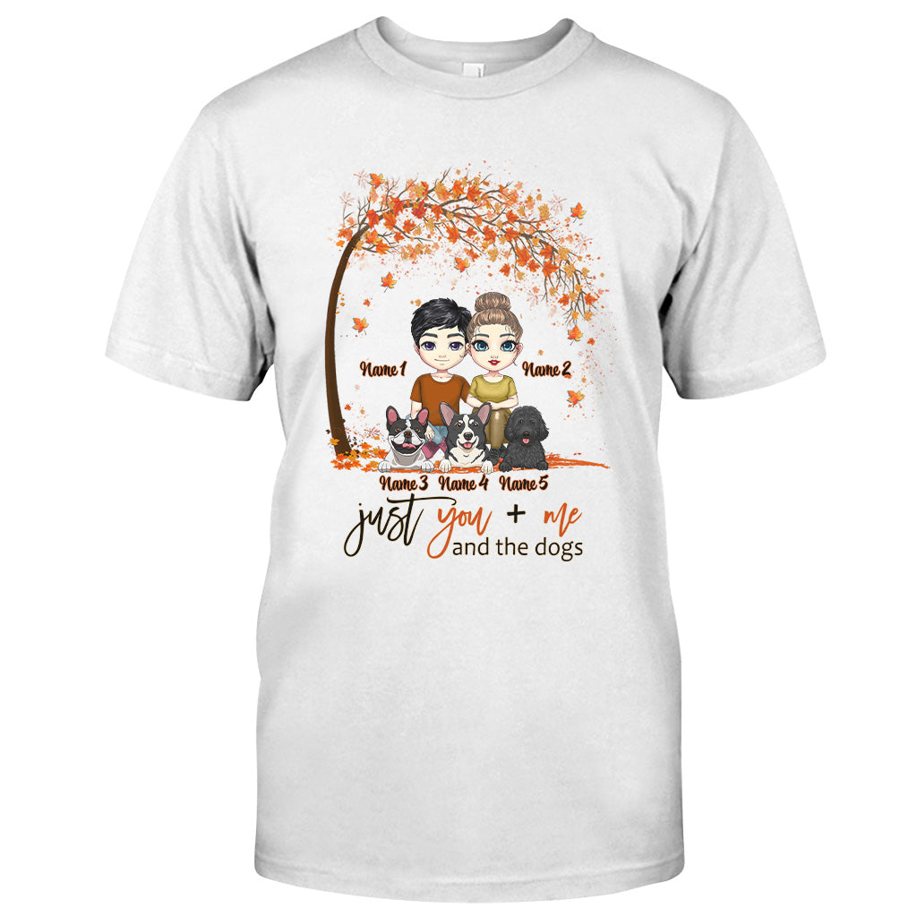 You Me And The Dogs - Personalized Fall Couple T-shirt and Hoodie