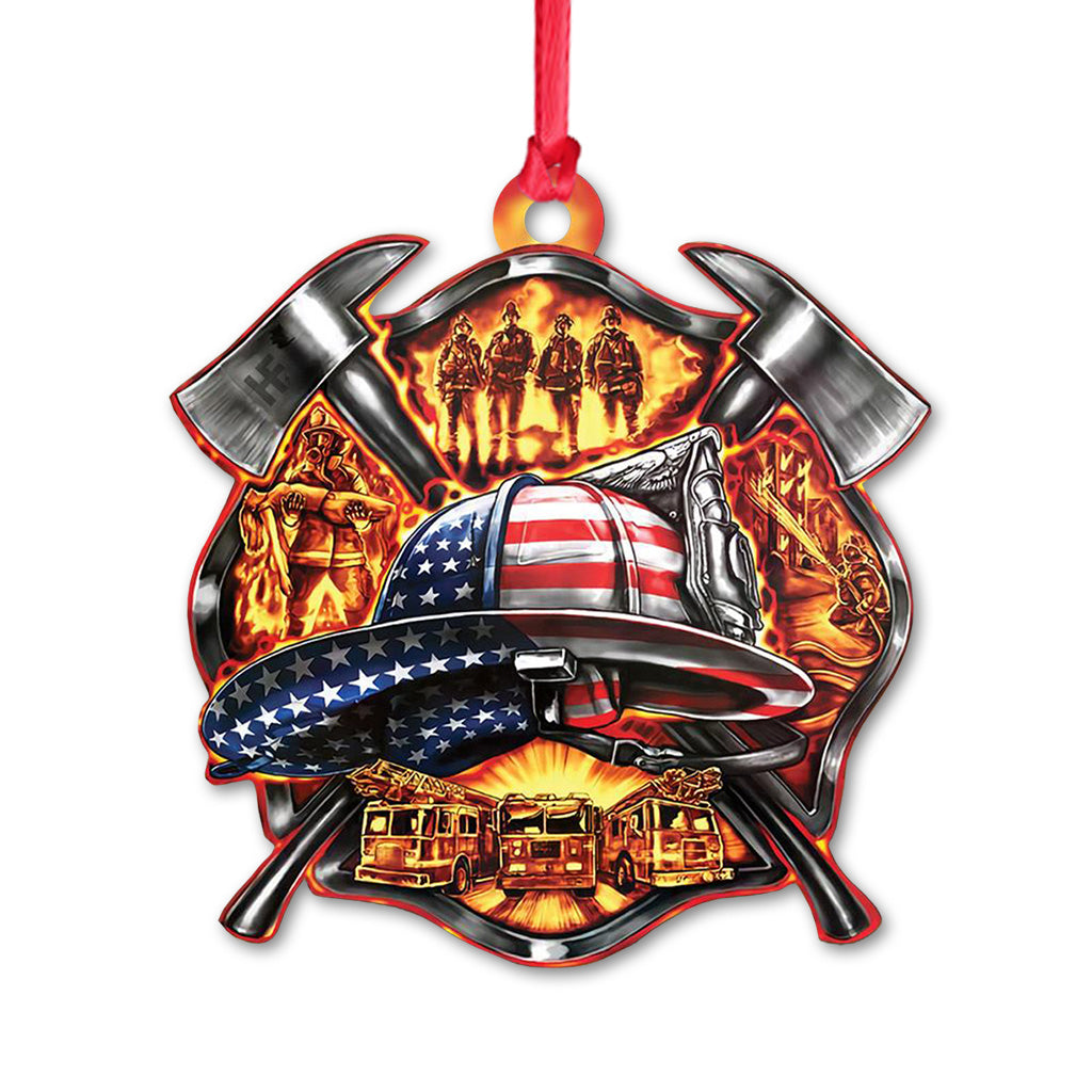 Proud To Be A Firefighter - Christmas Firefighter Ornament (Printed On Both Sides)