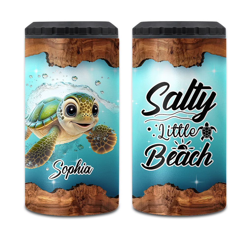 Wood Turtle - Personalized Turtle Can Cooler