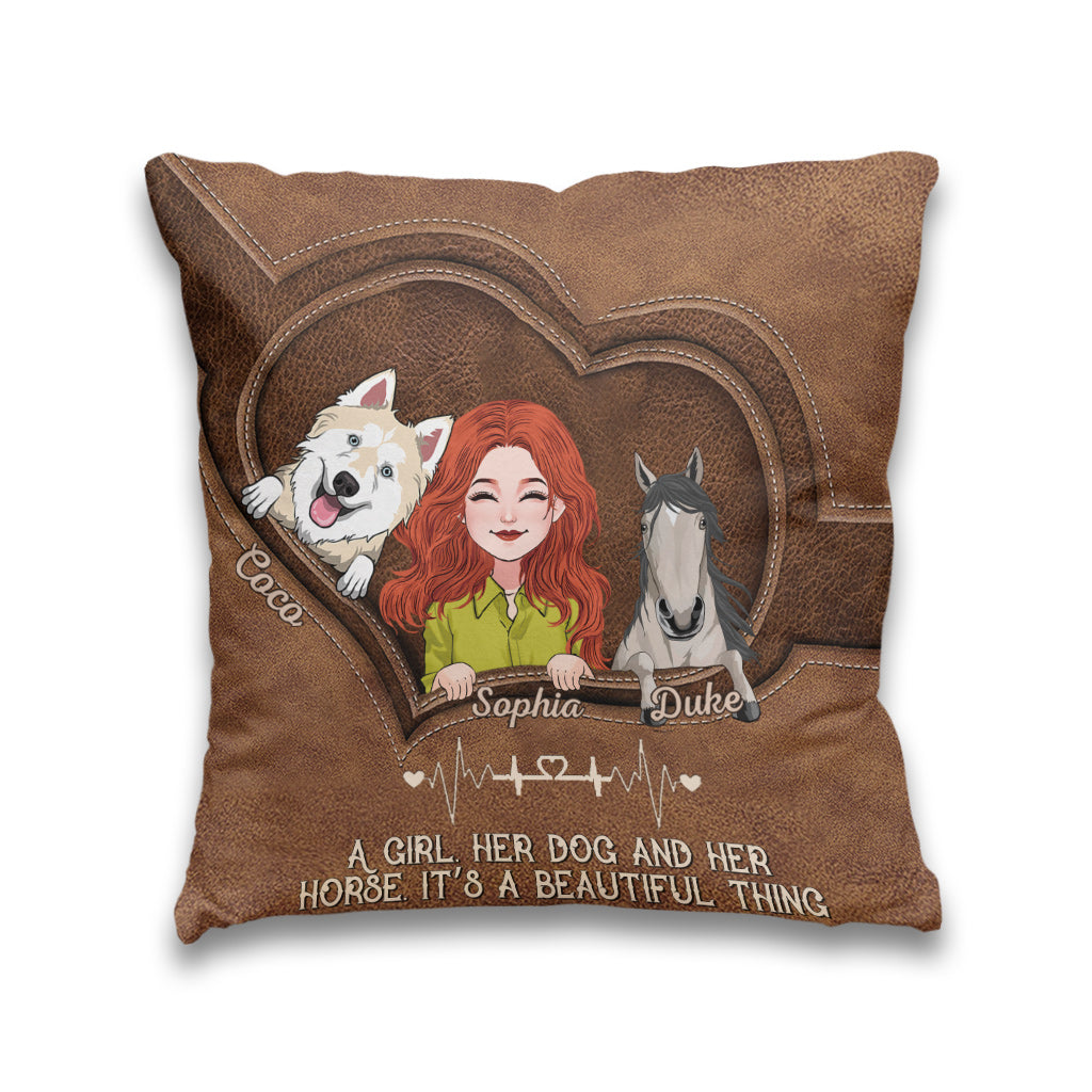 What A Beautiful Thing - Personalized Horse Throw Pillow