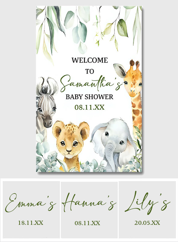Welcome To Baby Shower - Personalized Newborn Canvas And Poster