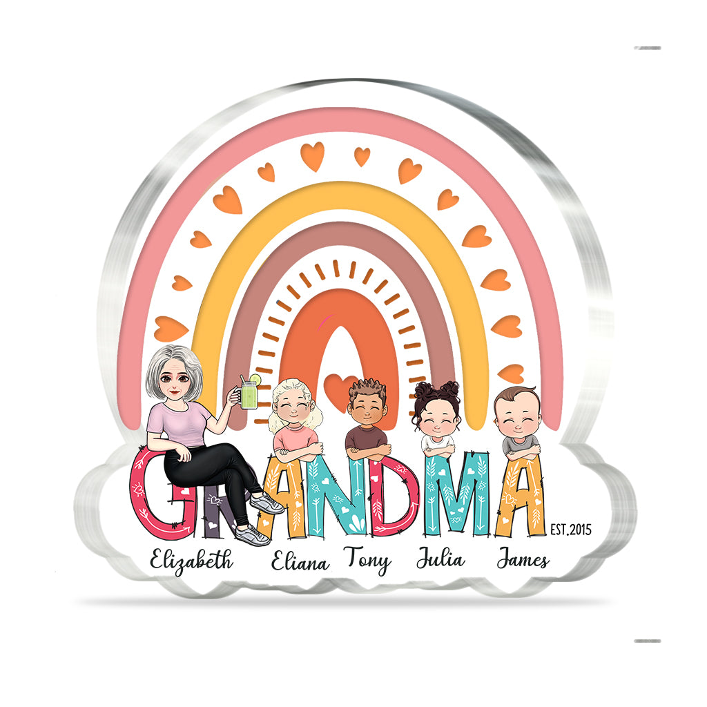Grandma Est. - Personalized Mother Custom Shaped Acrylic Plaque