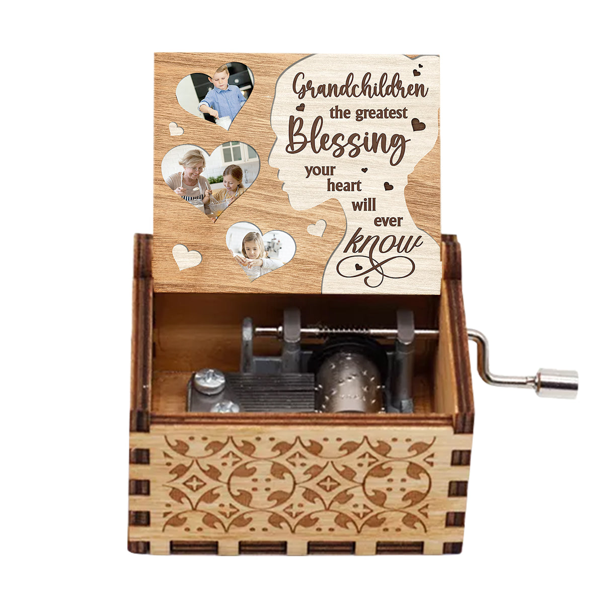 Greatest Blessing - Gift for grandma, mom - Personalized Hand Crank Music Box