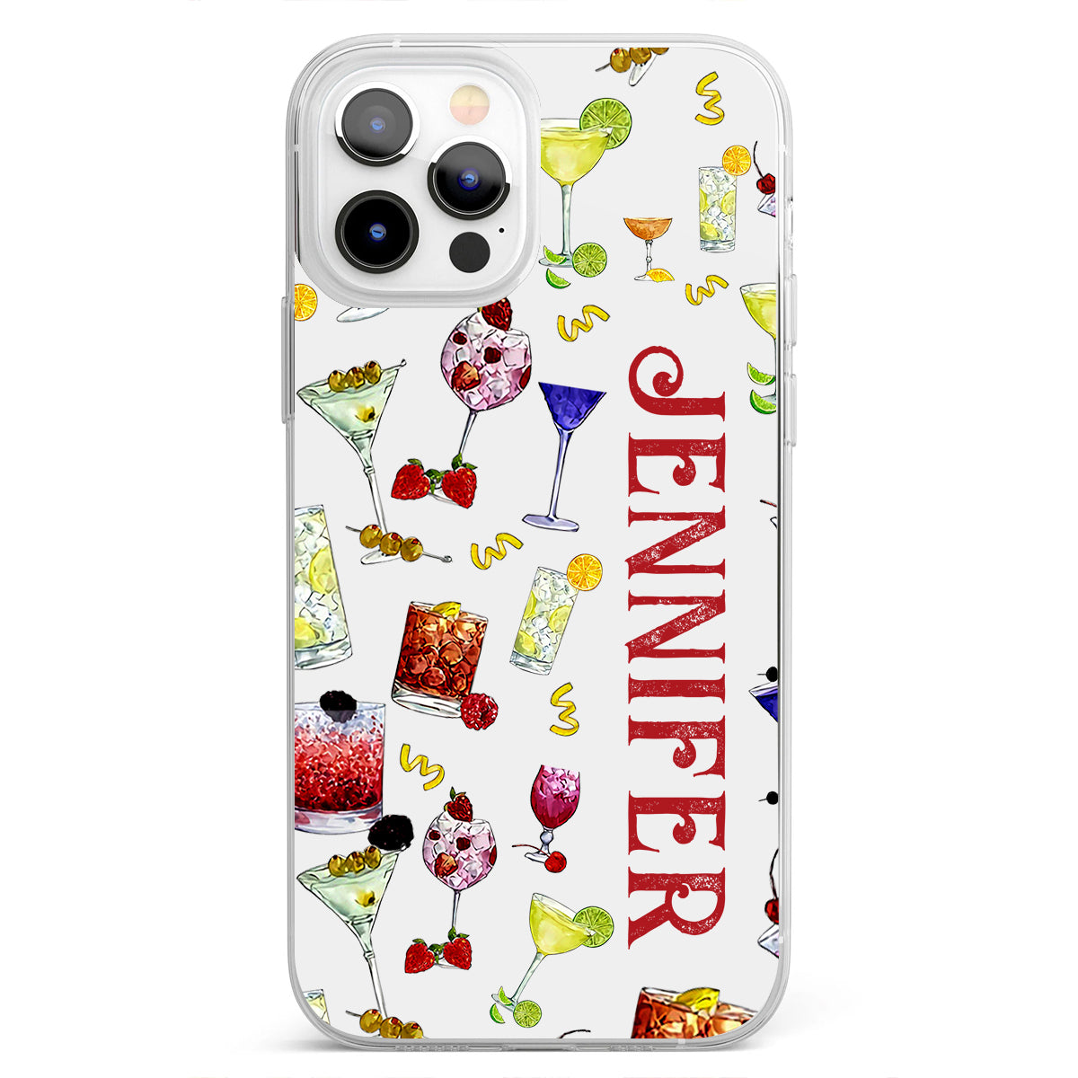 Summer Vibes - Personalized Cocktail Clear Phone Case