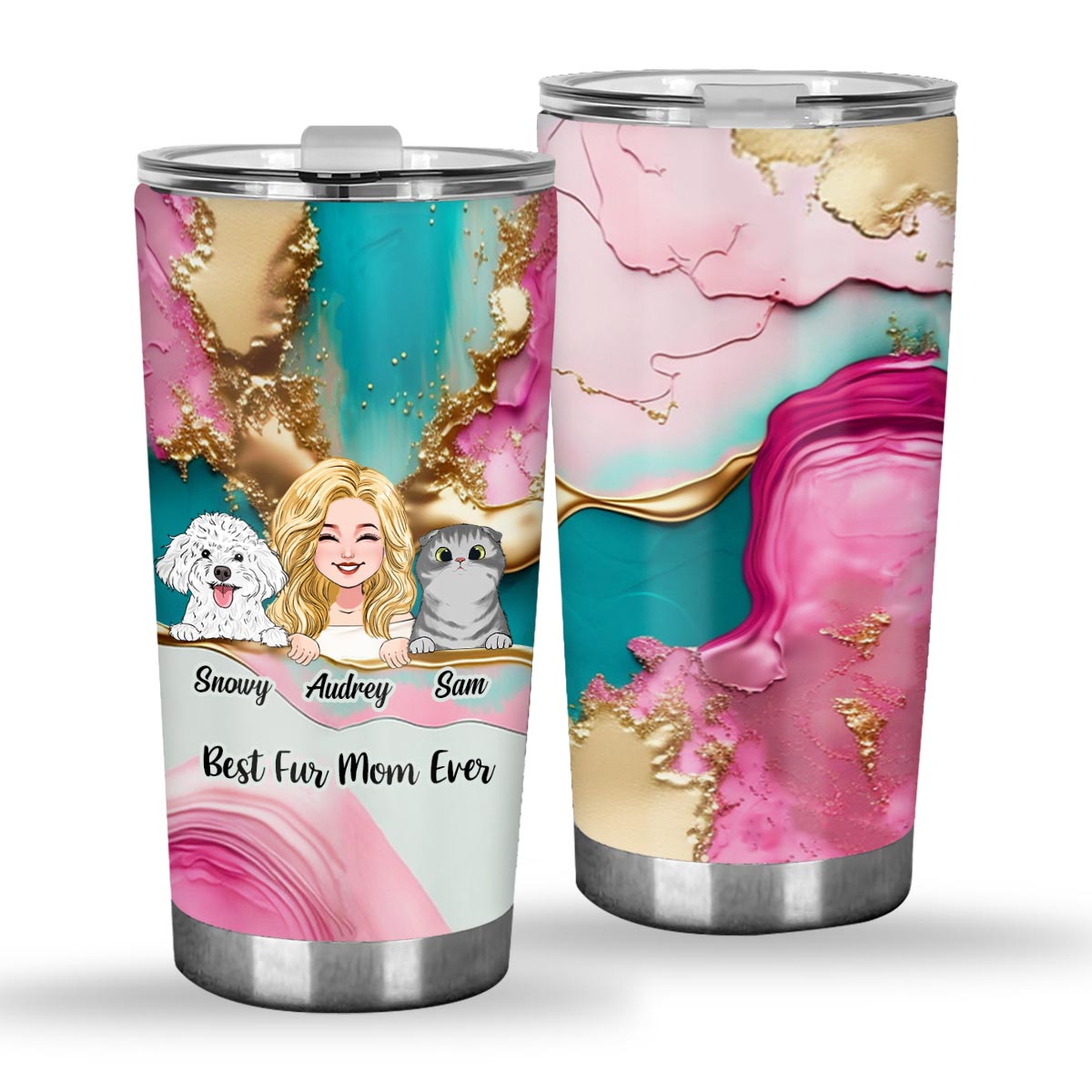 Best Fur MomDad Ever - Personalized Dog Tumbler