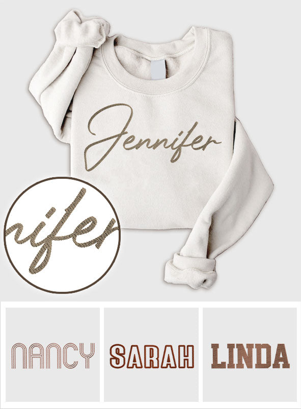 Custom Name - Personalized Step Mom Embroidered Sweater
