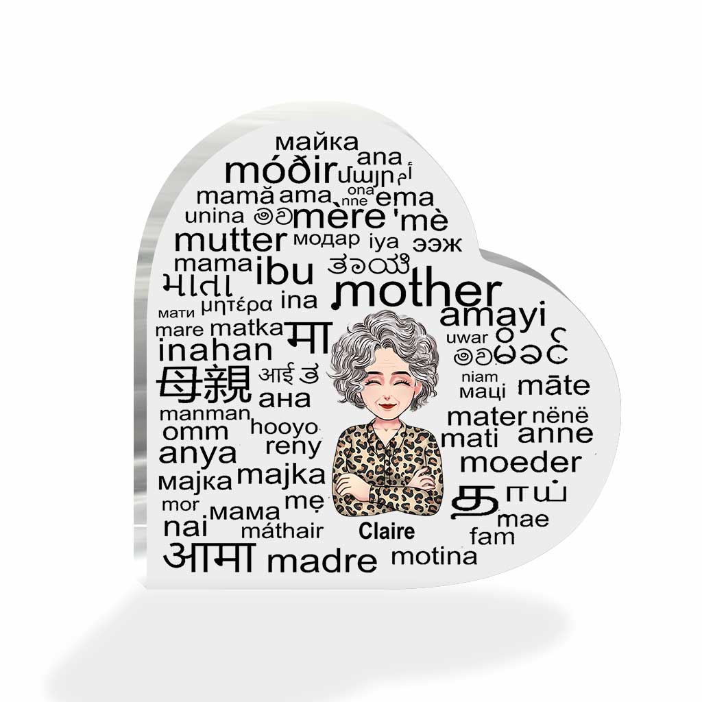 Mother International Language - Personalized Mother's Day Mother Custom Shaped Acrylic Plaque