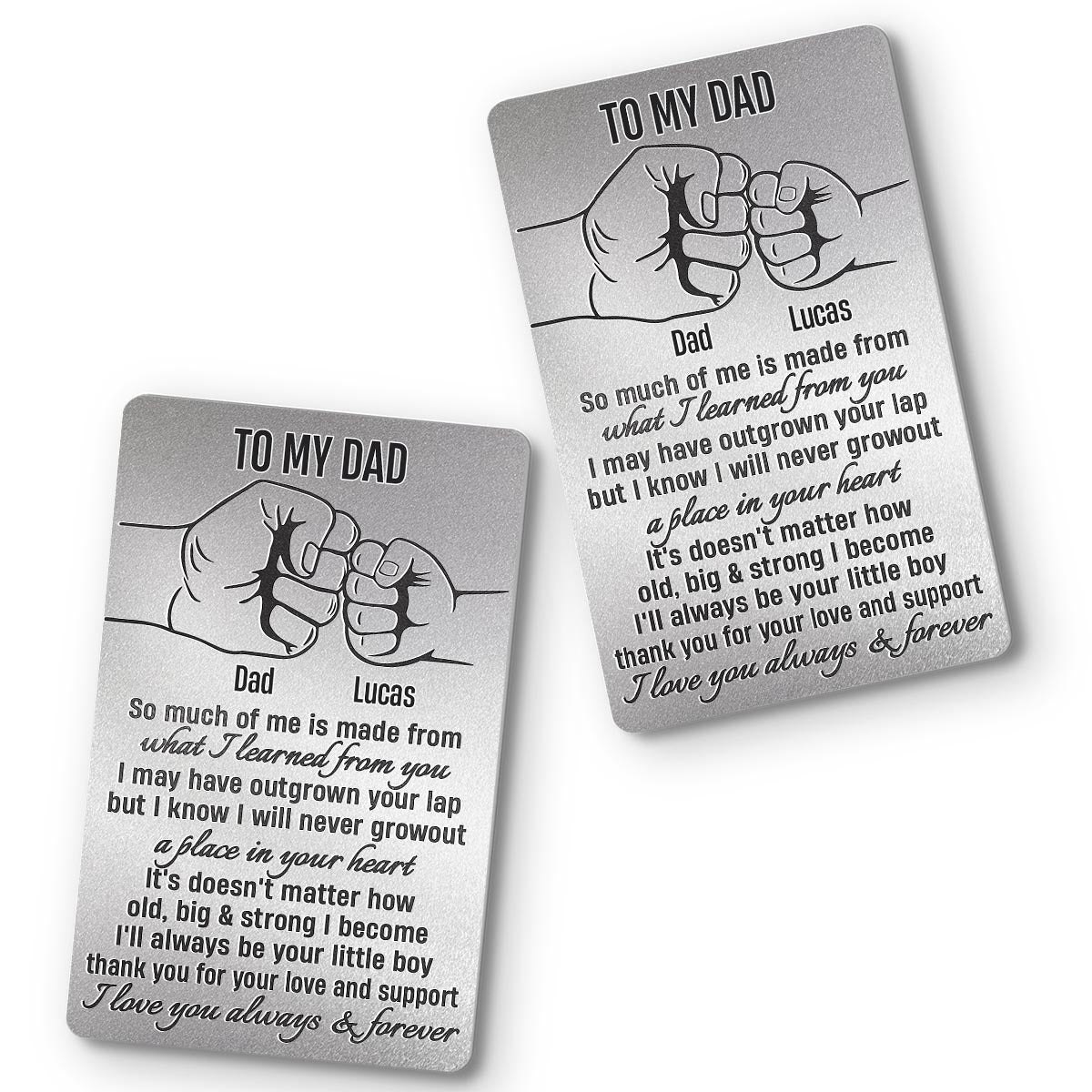 To My Dad - Personalized Father Wallet Insert Card