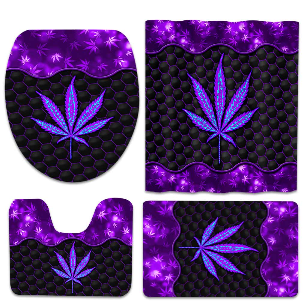 Magic Leaf - Personalized Weed Bathroom Curtain & Mats Set