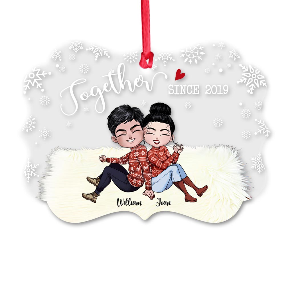 Together Since - Personalized Christmas Couple Transparent Ornament
