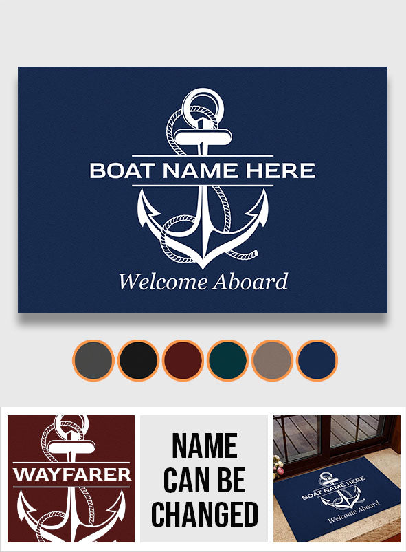 Welcome Aboard - Personalized Pontoon Doormat