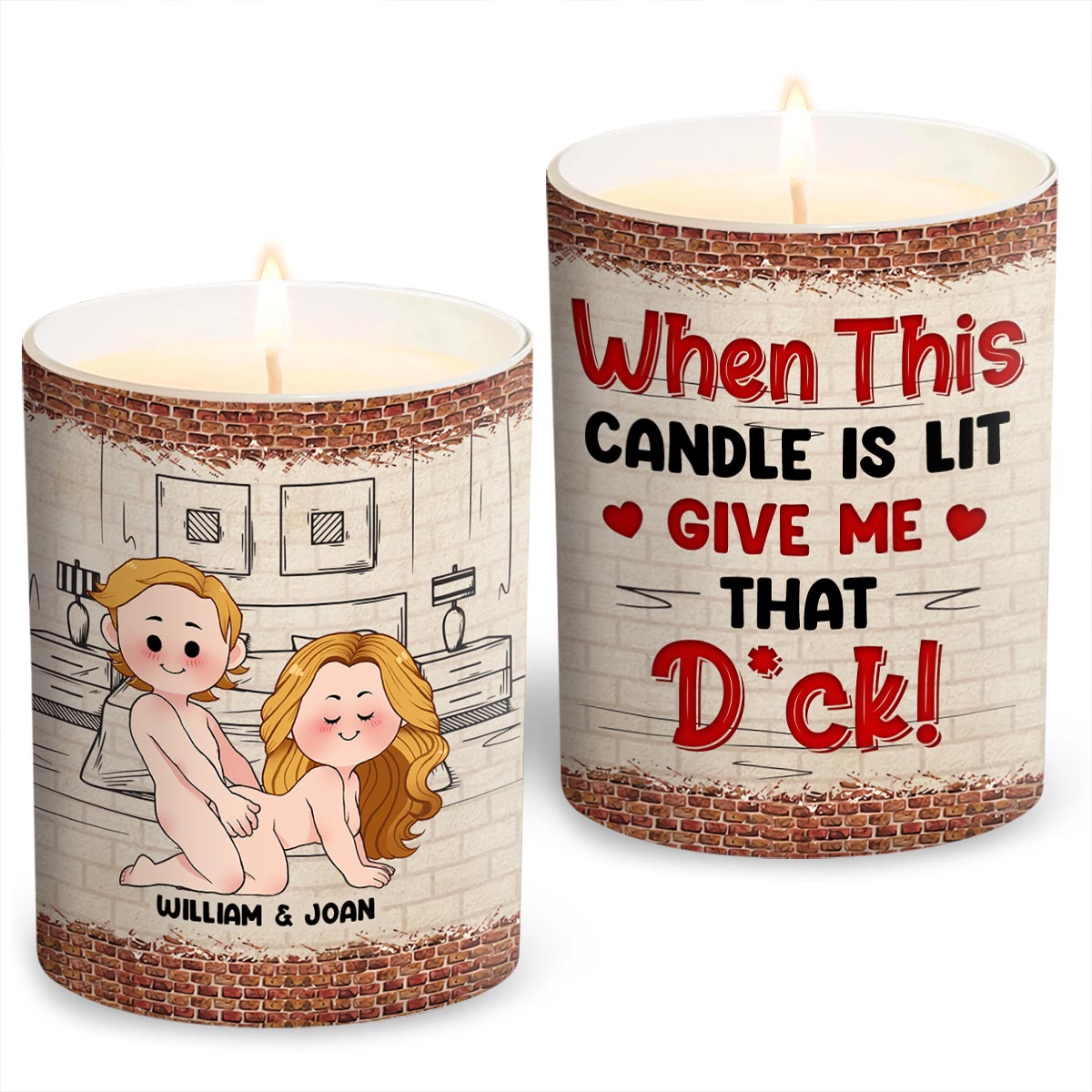 When This Candle Is Lid - Personalized Couple Candle With Wooden Lid