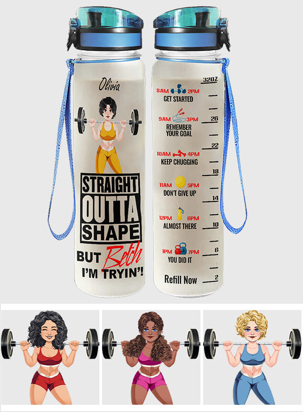Life Is Better With Workout - Personalized Fitness Water Tracker Bottle