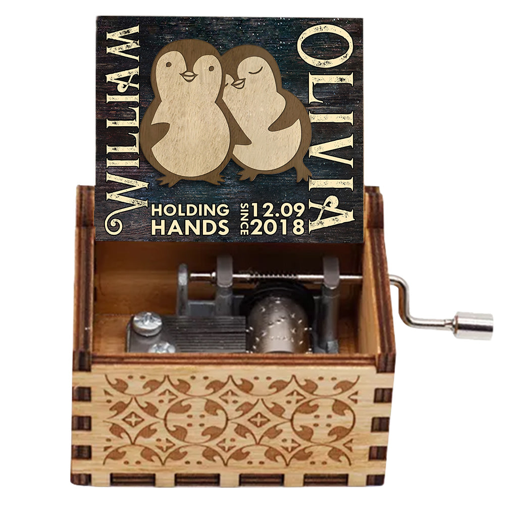 Holding Hands Since - Personalized Couple Hand Crank Music Box