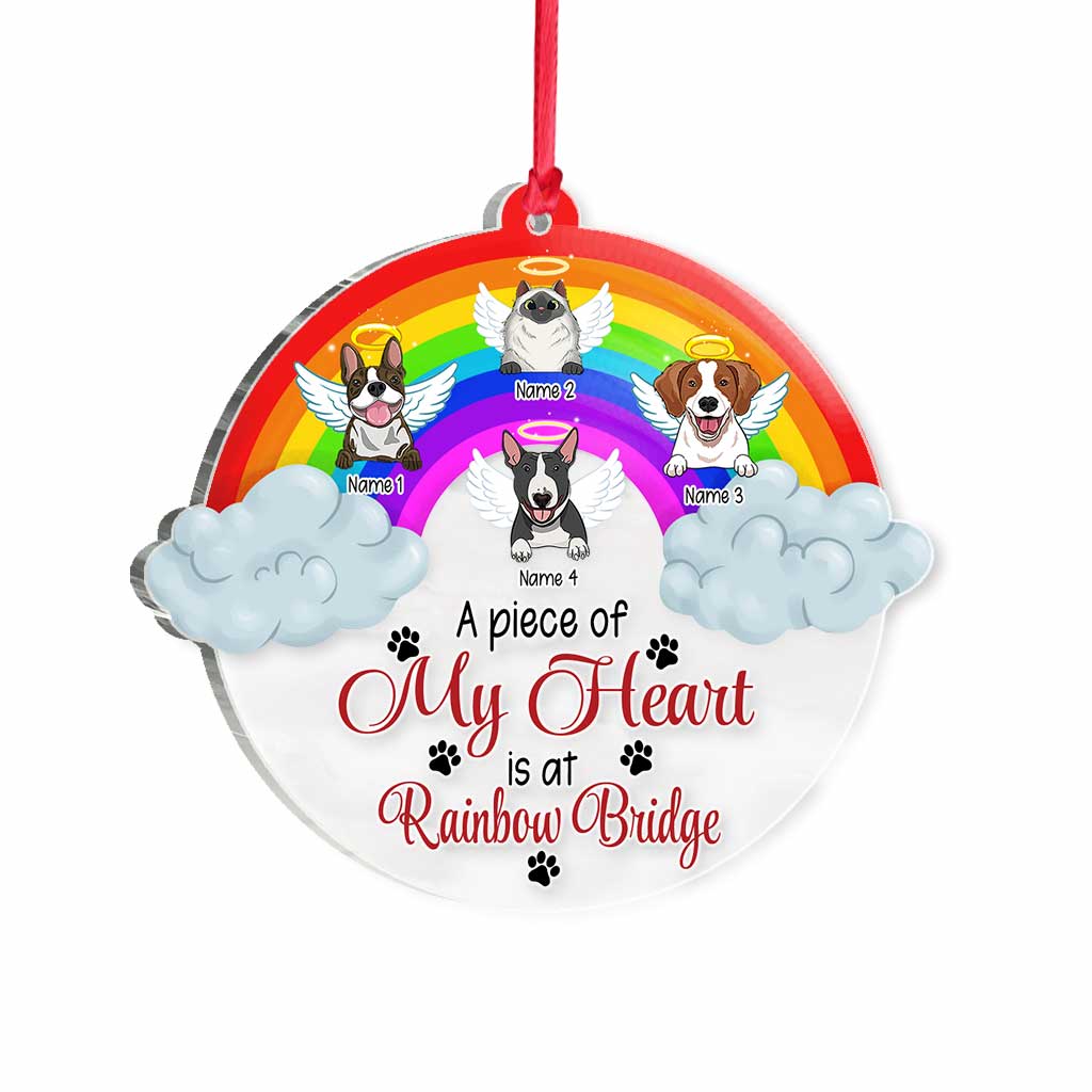 A Piece Of My Heart - Personalized Christmas Dog Transparent Ornament