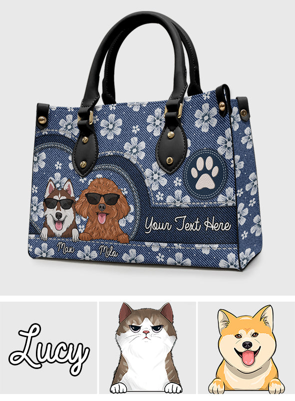 Best Dog Mom/ Cat mom Ever - Gift for dog lovers, cat lover - Personalized Leather Handbag