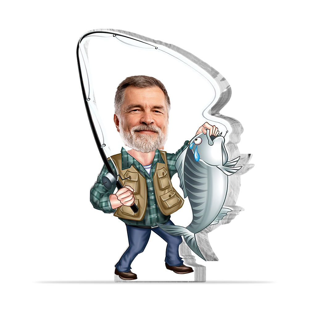 Love Fishing - Personalized Fishing Custom Shaped Acrylic Plaque