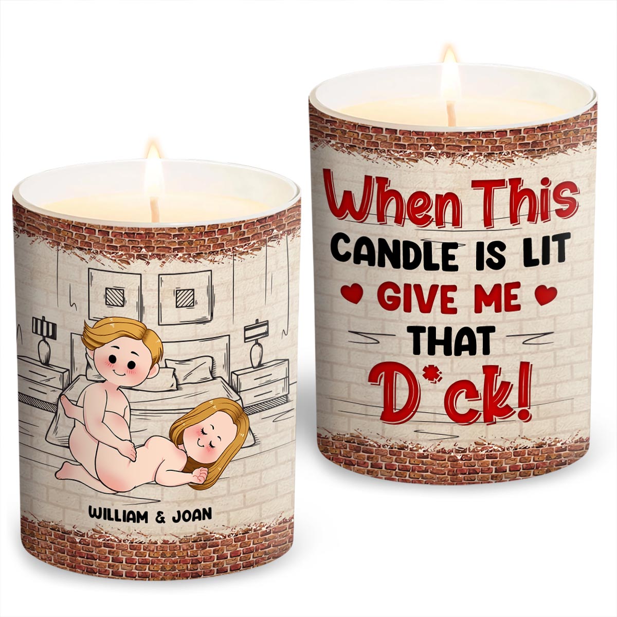 When This Candle Is Lid - Personalized Couple Candle With Wooden Lid