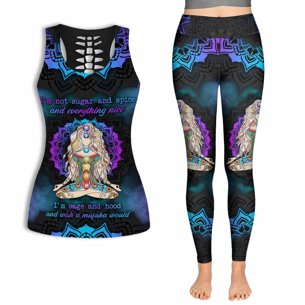 I'm Not Sugar And Spice - Yoga Hollow Tank Top and Leggings