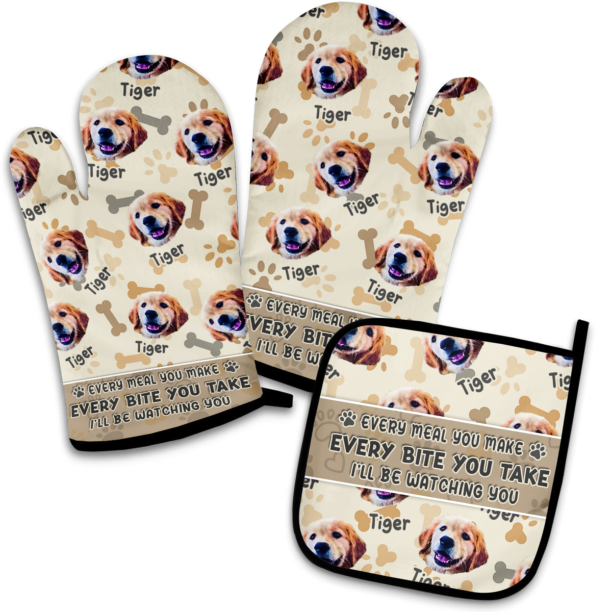 Every Meal You Make - Personalized Baking Oven Mitts & Pot Holder Set