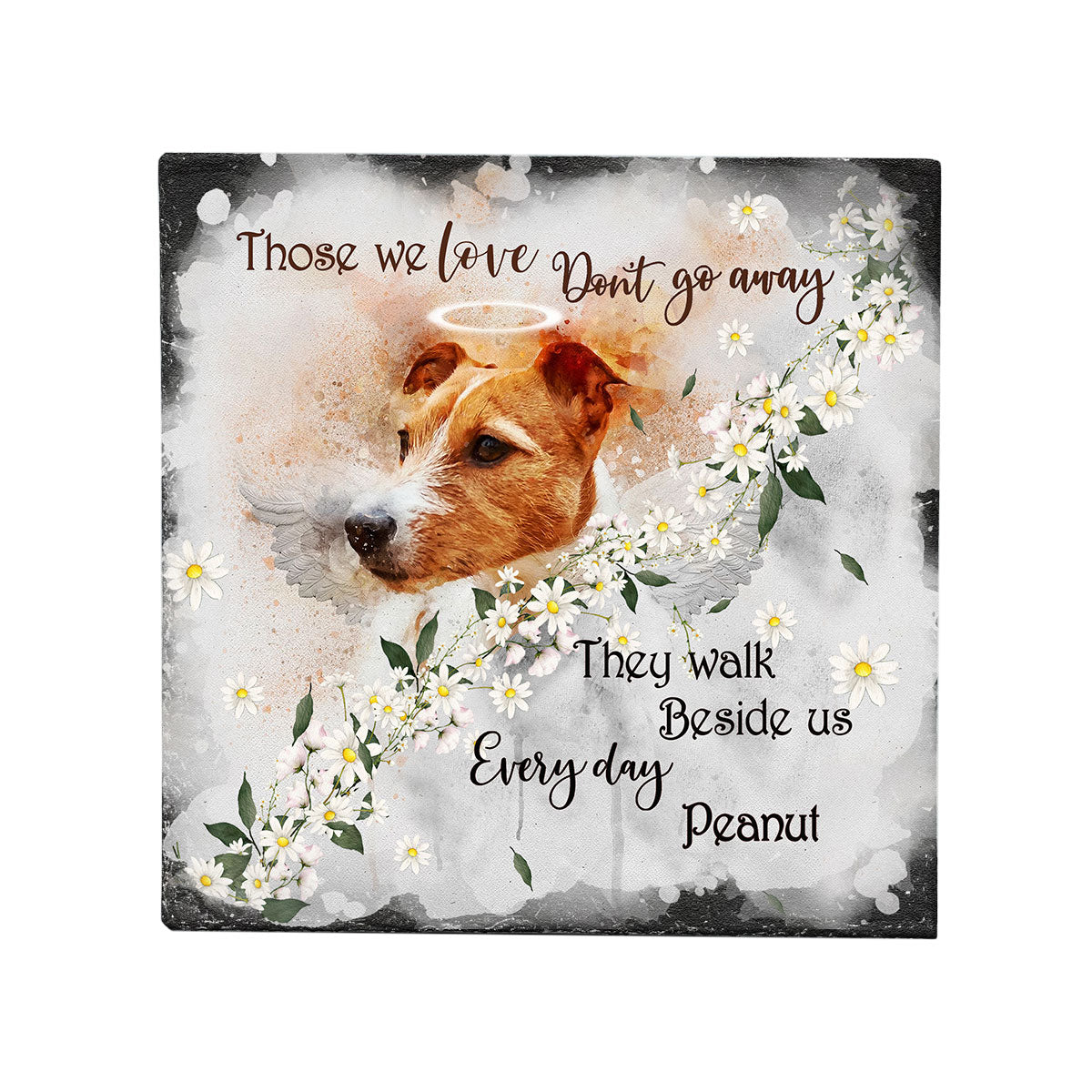Those We Love Don't Go Away - Personalized Dog Square Shaped Stone