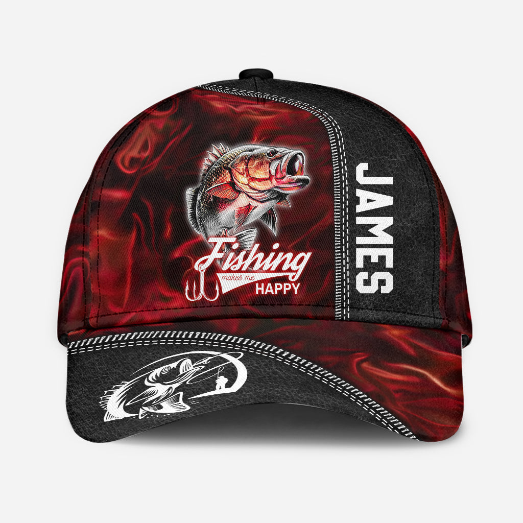 Fishing Makes Me Happy - Personalized Fishing Classic Cap