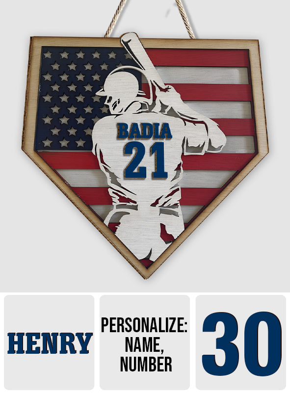 Baseball Season - Personalized Baseball 2 Layered Wood Sign / Wood Plaque