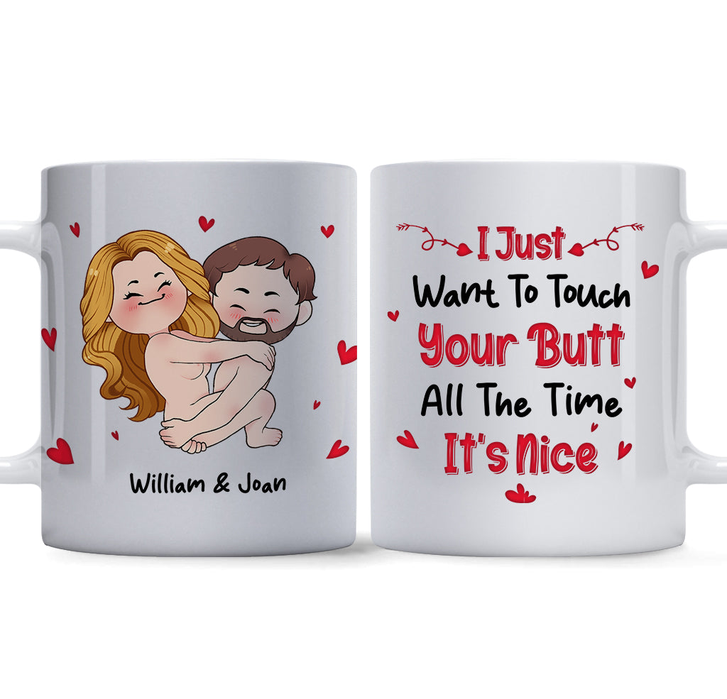 I Just Want To Touch It - Personalized Couple Mug
