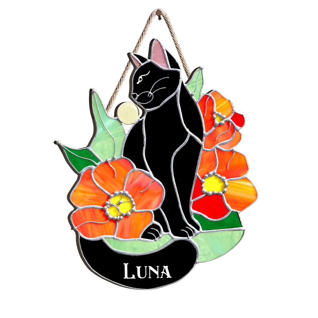 Black Cat - Personalized Black Cat Wood Sign