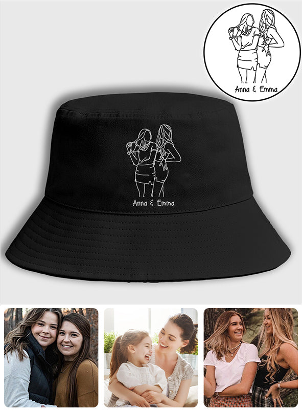 Custom Photo - Personalized granddaughter Embroidered Bucket Hat