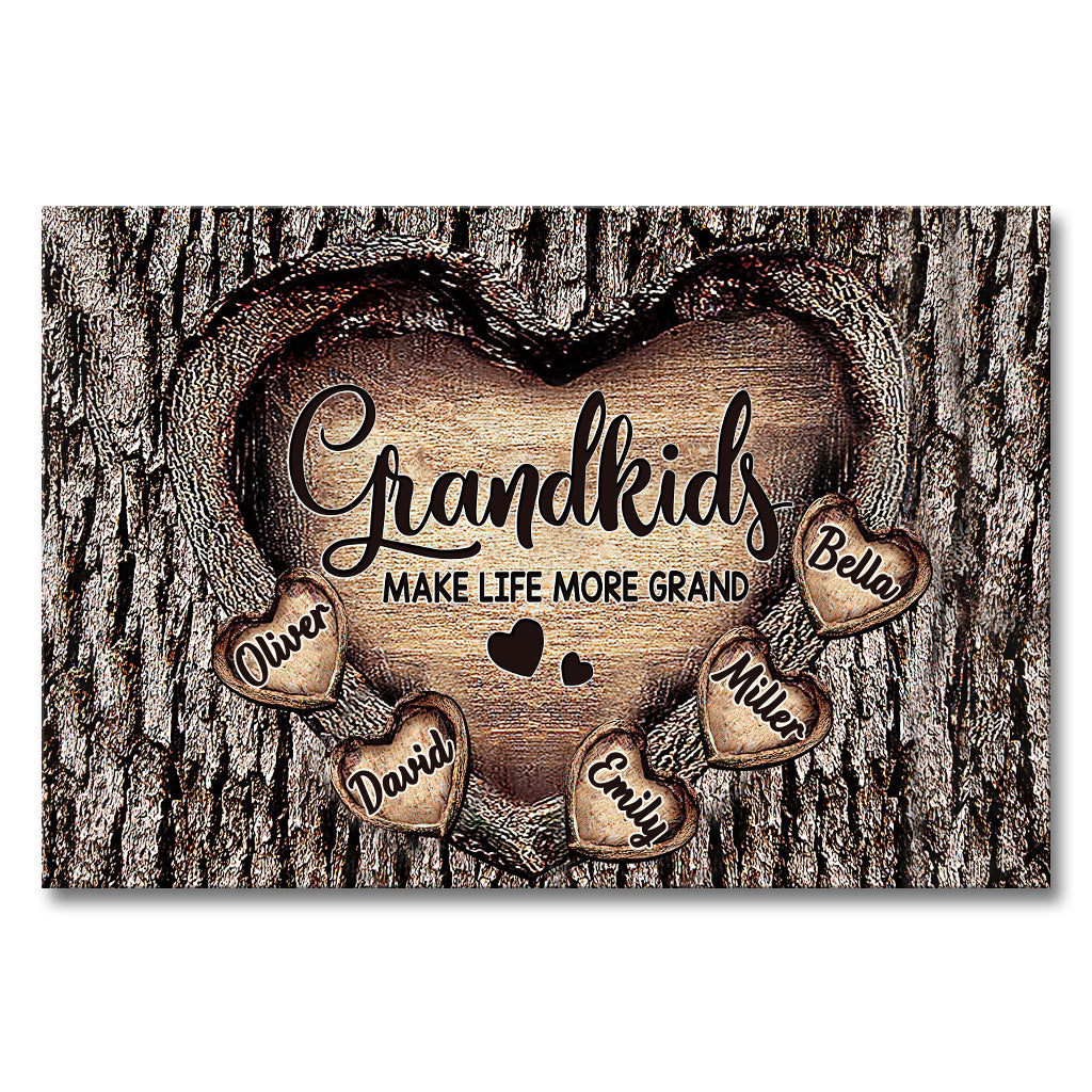 Grandma's Heart - Personalized Grandma Canvas and Poster