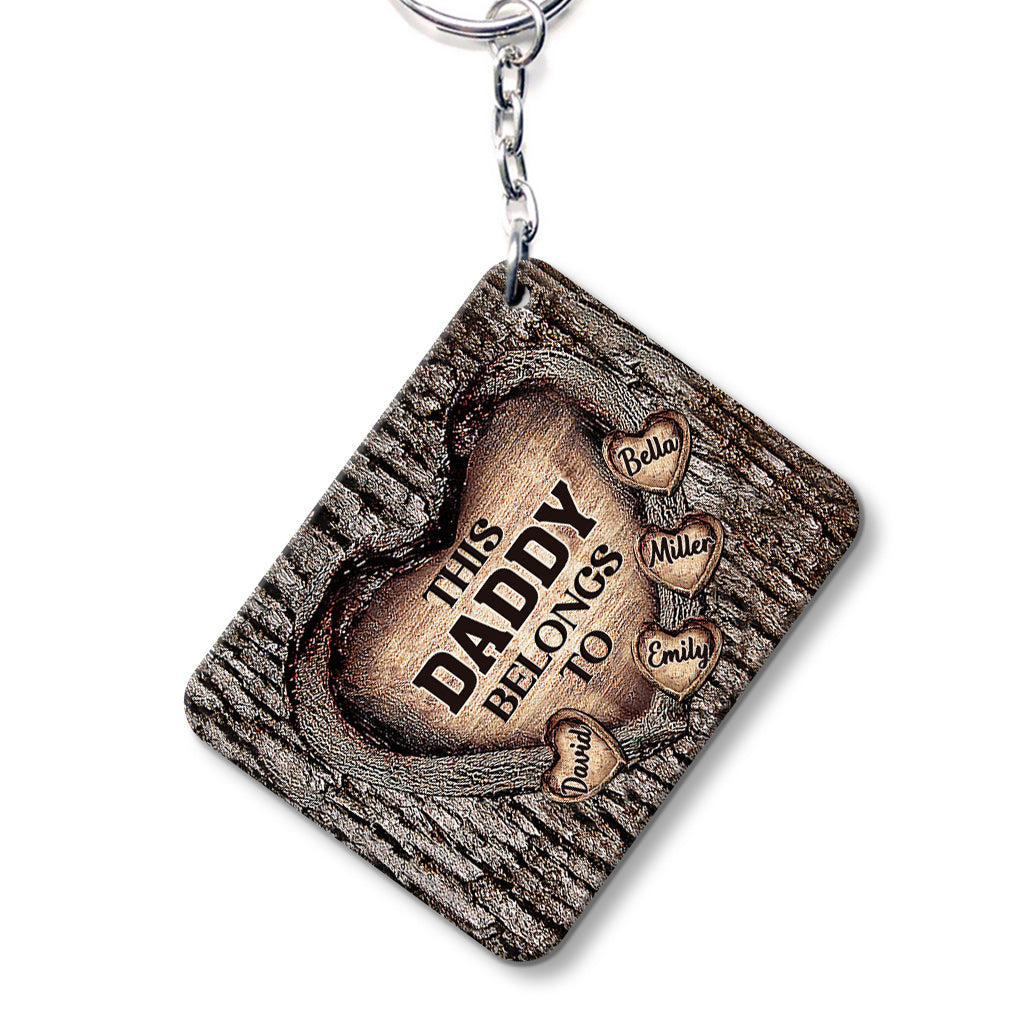 This Dad Belongs To - Gift for dad, grandma, grandpa, mom, uncle, aunt, brother, sister - Personalized Keychain