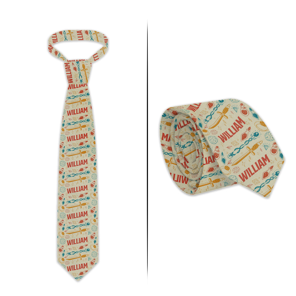 Cool Dungeon Dad - Personalized RPG Necktie