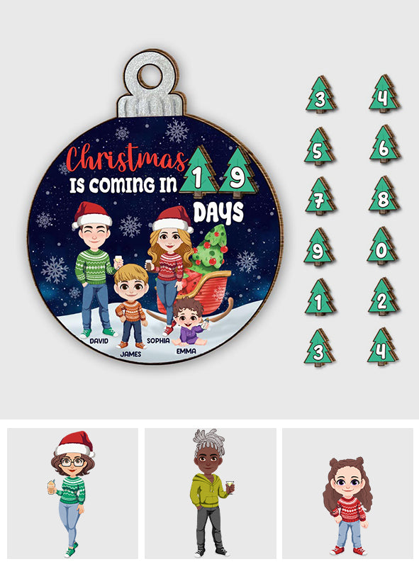 Christmas Coming In - Personalized Family Interchangeable Seasonal Wood Sign