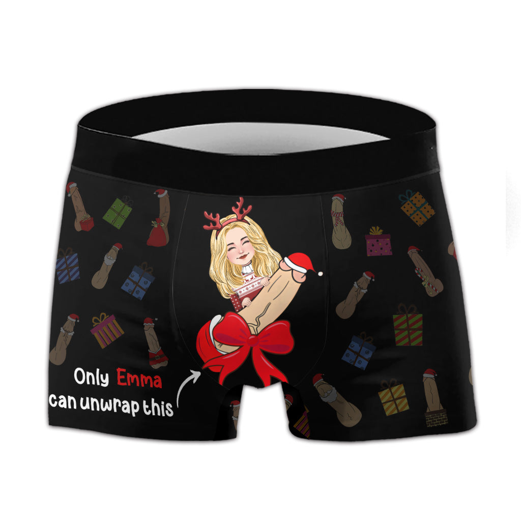 Unwrap This - Personalized Couple Men Boxer Briefs