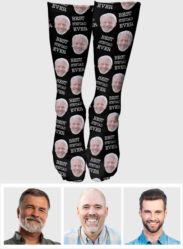 Custom Face - Personalized Step Dad Socks