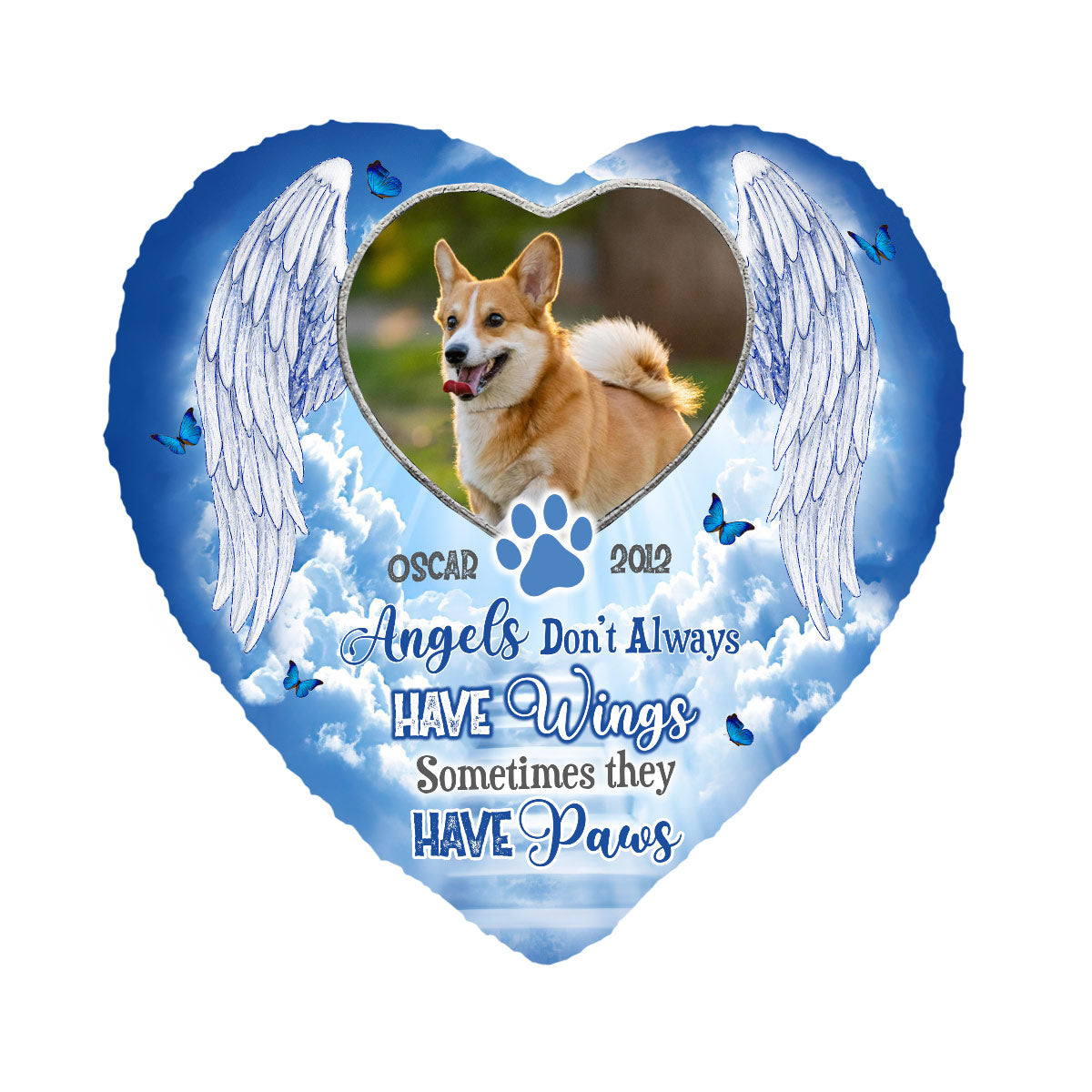 Angels Have Paws - Personalized Dog Heart Shaped Stone