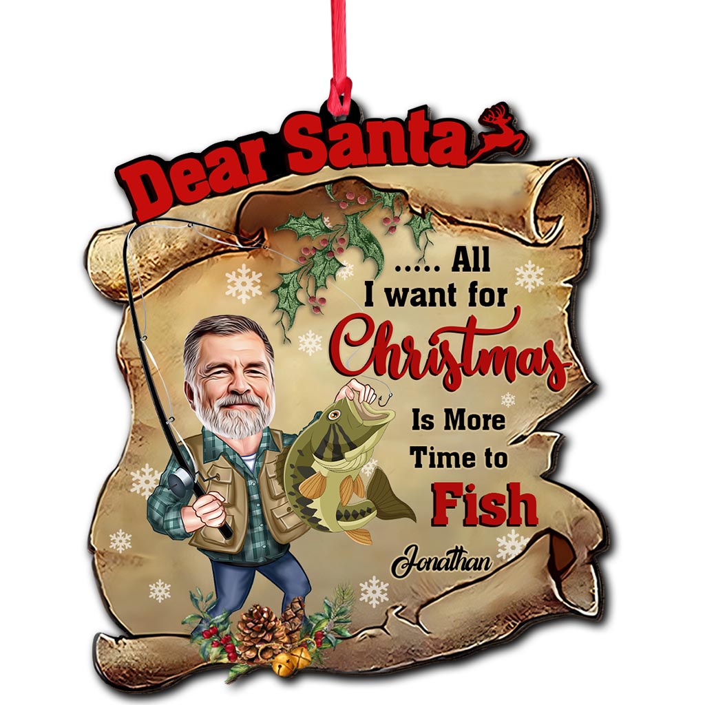 Dear Santa - Personalized Fishing Ornament