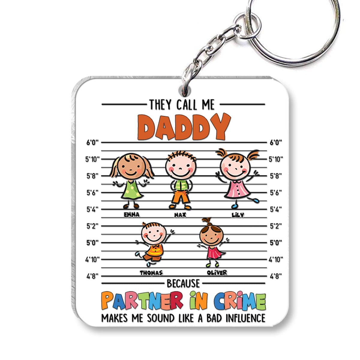 Partner In Crime - Gift for grandpa, grandma, mom, dad, uncle, aunt, brother, sister - Personalized Keychain
