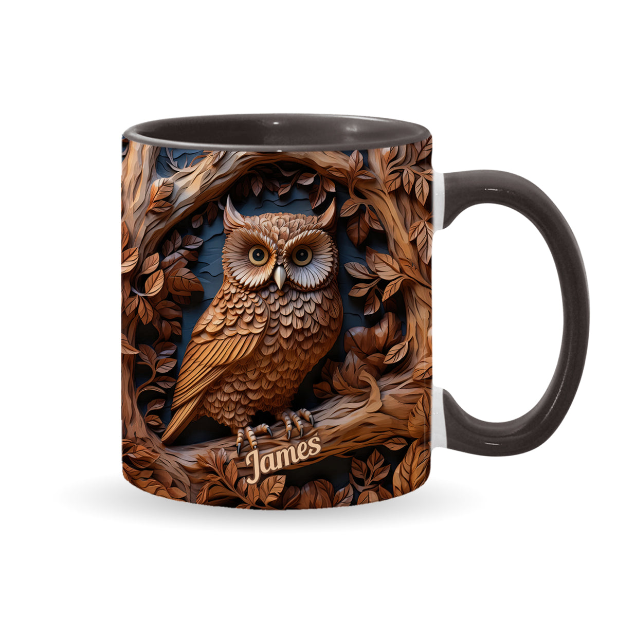 Just A Girl Who Loves Owls - Personalized Owl Accent Mug
