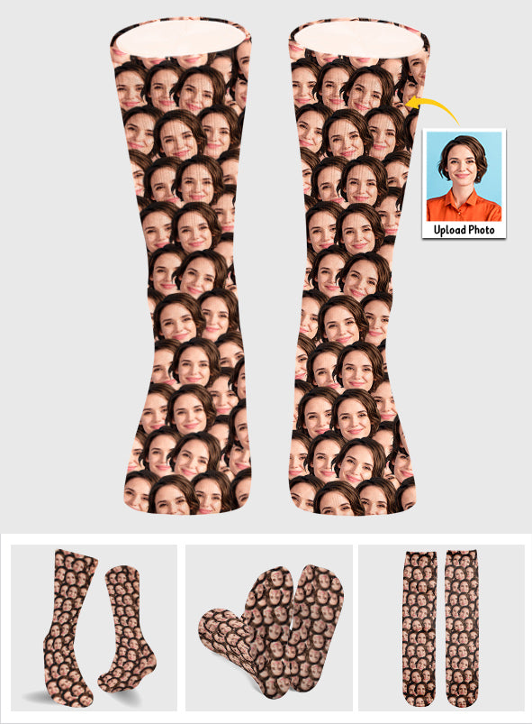 Customizable Printed Face - Personalized Aunt Socks