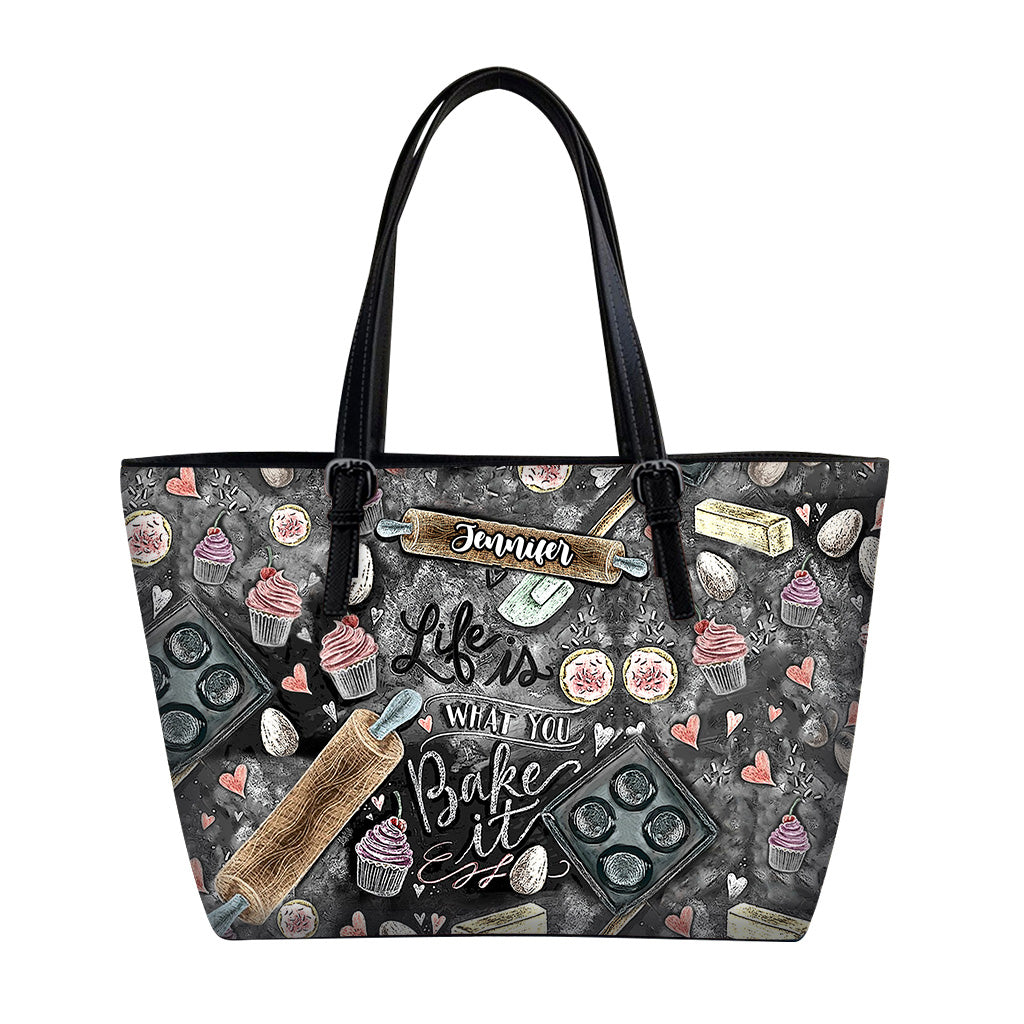 Life Is What You Bake It - Personalized Baking Leather Bag