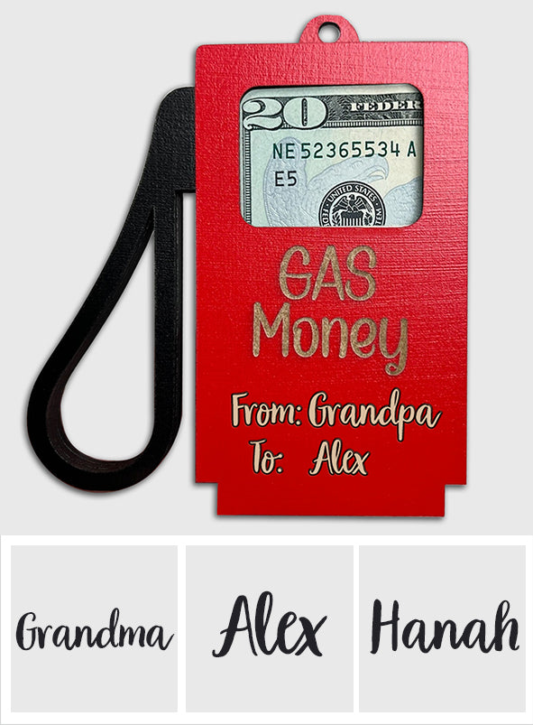 Gas Money - Kid gift for him, boyfriend, husband - Personalized Gift Card Holder/ Money Ornament