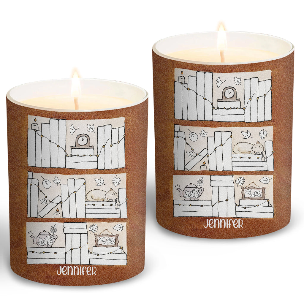 Four Seasons Reading Tracker - Personalized Book Candle With Wooden Lid
